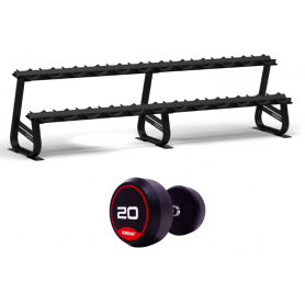 Jordan rubberized dumbbell set 2.5-25kg with stand 2-ply S-Series - EXHIBITION MODEL Dumbbell and barbell sets - 1