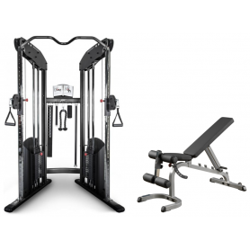 BodyCraft HFT Home Functional Trainer including Body Solid Universal Bench GFID31 Multistations - 1