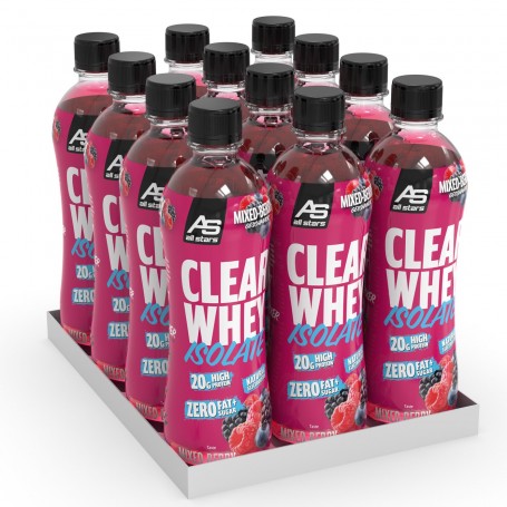 All Stars Clear Whey Isolate, 12 bouteilles de 500 ml chacune-Boissons sportives-Shark Fitness AG