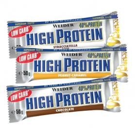 Weider 40% Low Carb High Protein Riegel - 24x50g Proteine/Eiweiss - 2