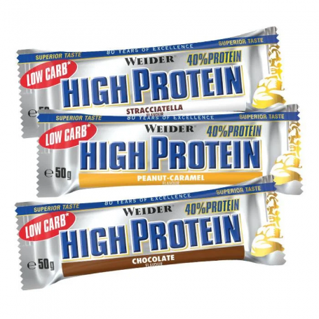 Weider 40 % Low Carb High Protein Bar - 24x50g-Perdre du poids / Protéines-Shark Fitness AG