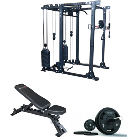 Set offer - Body Solid GPR400 Power Rack + Functional Trainer 2x95kg + Universal Bench + 135kg Barbell Set Rack and Multi-Pr