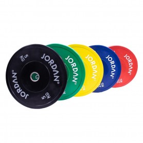 Jordan High Grade Rubber Bumper Plates 51mm, Colored (JLCRTP2) Weight Plates and Weights - 1