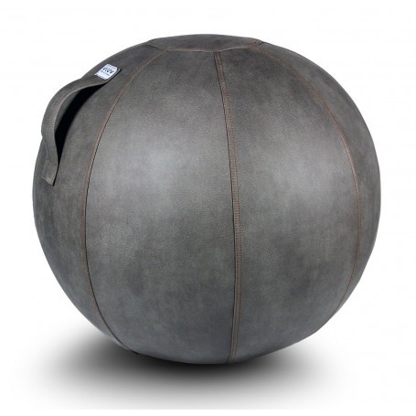 Ballon-siège VLUV Veel en cuir, gris boue, 60-65cm-Siège ballon / Fauteuil poire-Shark Fitness AG