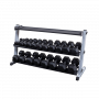 Body Solid dumbbell/kettlebell rack, wide, 3-ply (GDR60+GKRT6) Dumbbell and disc rack - 2