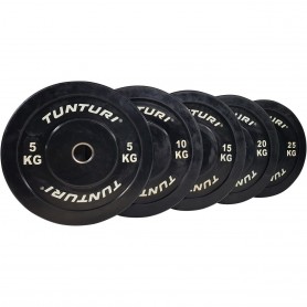 Tunturi Bumper Plates rubberized 51mm black weight plates and weights - 1