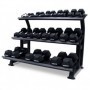 Jordan Hexagon Dumbbell Rack for 12 pairs - 3-ply, black (JTHDR-12-BLK) Barbells and disc stands - 2