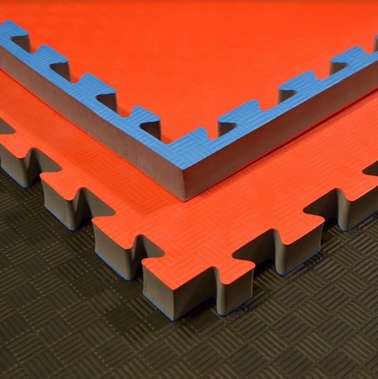 Bodenmatten - Kampfsportmatten blau/rot 100x100x4cm