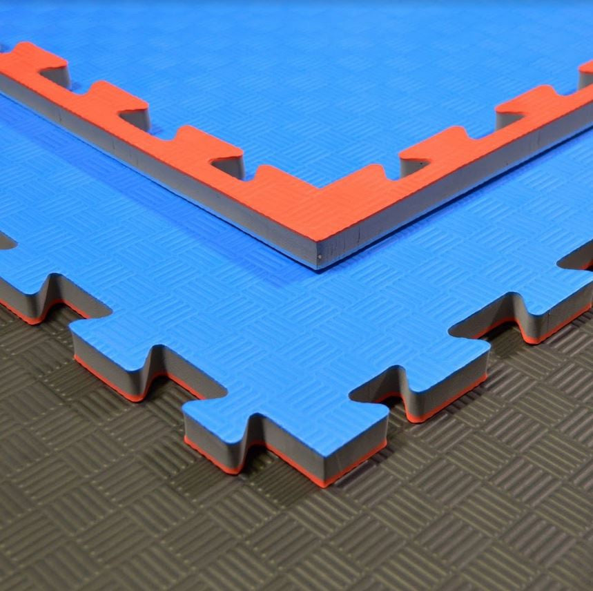 Bodenmatten - Kampfsportmatten rot/blau 100x100x2cm