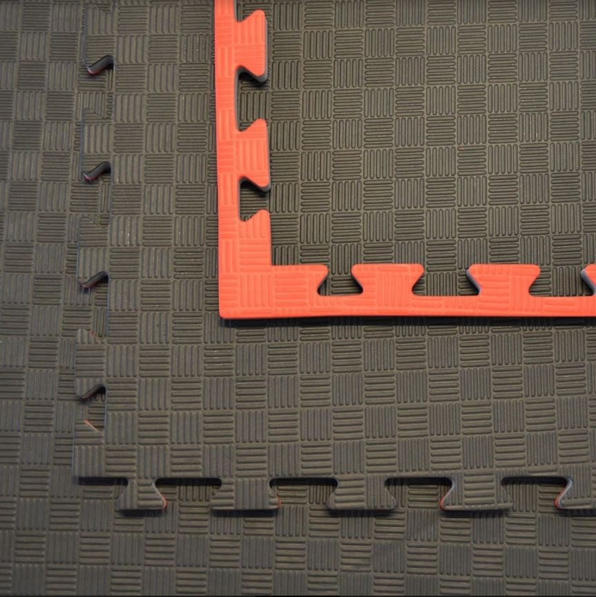 Bodenmatten - Kampfsportmatten schwarz/rot 100x100x2cm