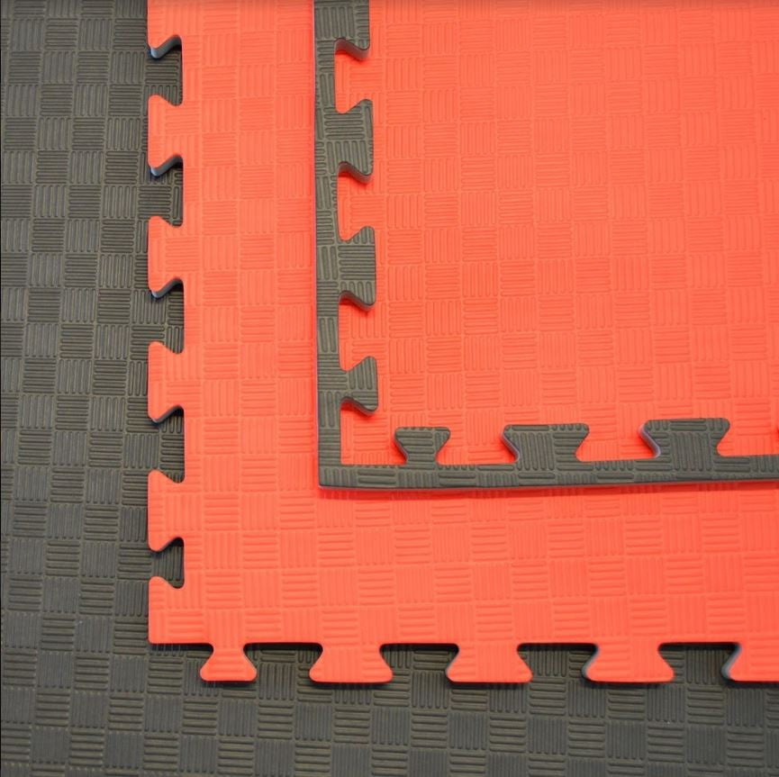 Bodenmatten - Kampfsportmatten schwarz/rot 100x100x2cm