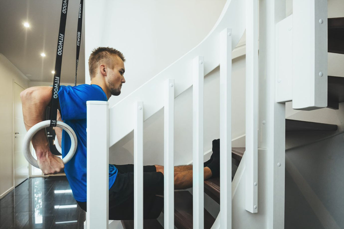 Fitwood Premium Gymnastikringe ULPU, Holzausführung mit schwarzer Schlaufe