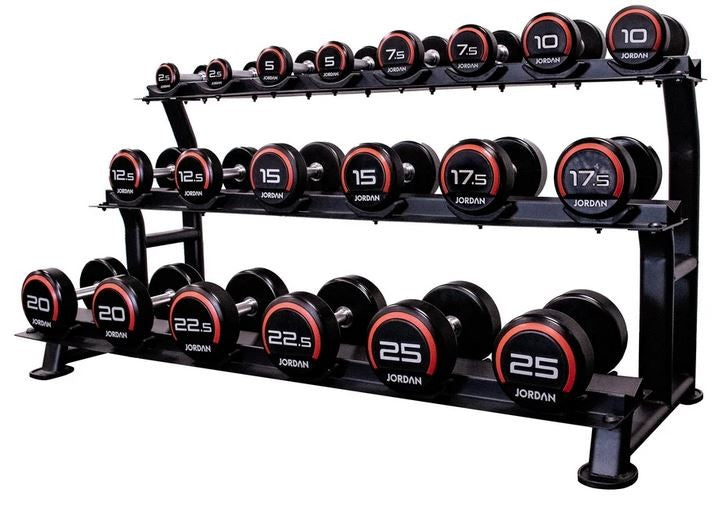 Jordan Kurzhantel-Satz gummiert 2,5-25kg mit Ständer 3-lagig