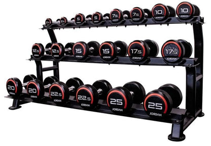 Jordan Kurzhantel-Satz gummiert 2,5-25kg mit Ständer 3-lagig
