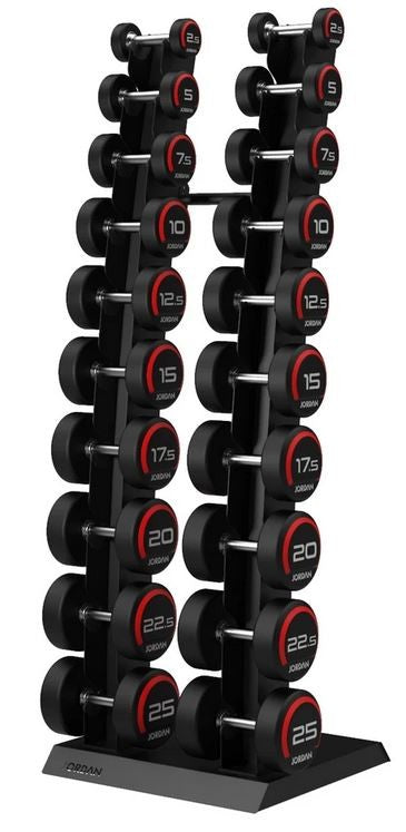 Jordan Kurzhantel-Satz Premium Urethan 2,5-25kg inklusive Vertikalständer (JLUD3/JTVDR3)