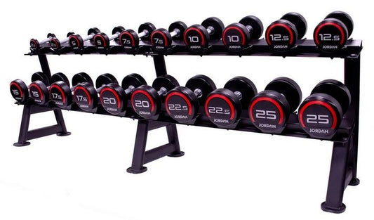 Jordan Kurzhantel-Satz Premium Urethan 2,5-25kg mit Ständer 2-lagig