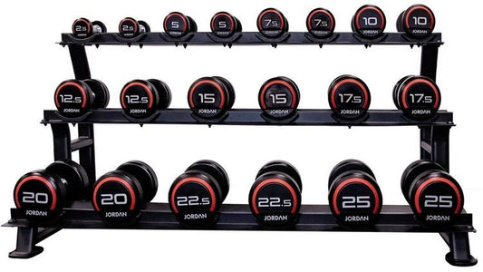 Jordan Kurzhantel-Satz Premium Urethan 2,5-25kg mit Ständer 3-lagig