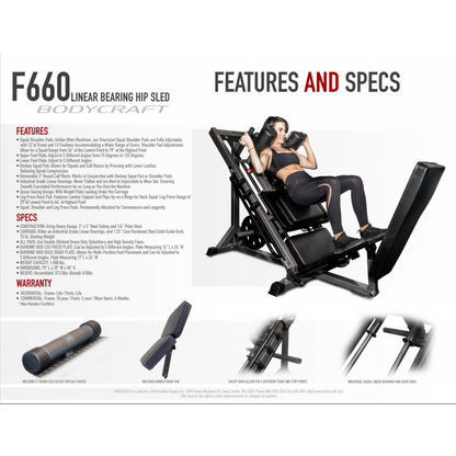 BodyCraft Beinpresse-Hack Squat Kombigerät F660