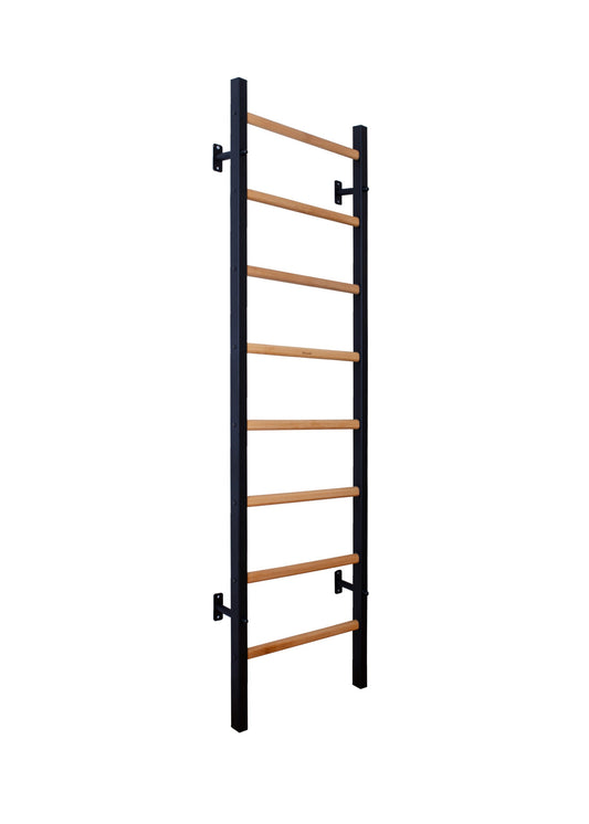 BenchK Sprossenwand 200B, Metall schwarz/Buche dunkel