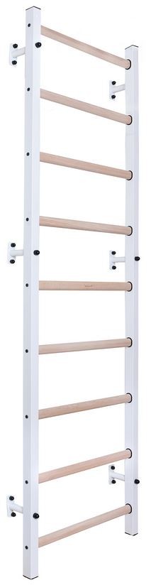 BenchK Sprossenwand 700W, Metall weiss/Buche hell