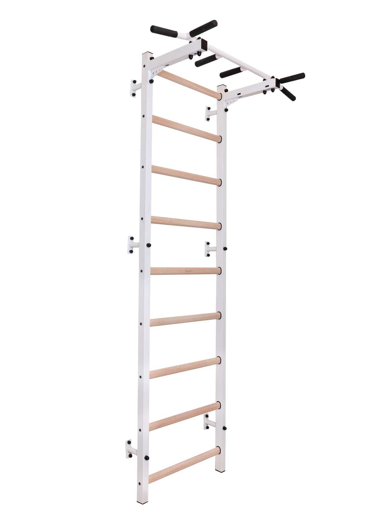 BenchK Sprossenwand 721W, Metall weiss/Buche hell