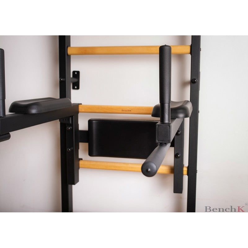 BenchK Sprossenwand 732B, Metall schwarz/ Buche dunkel