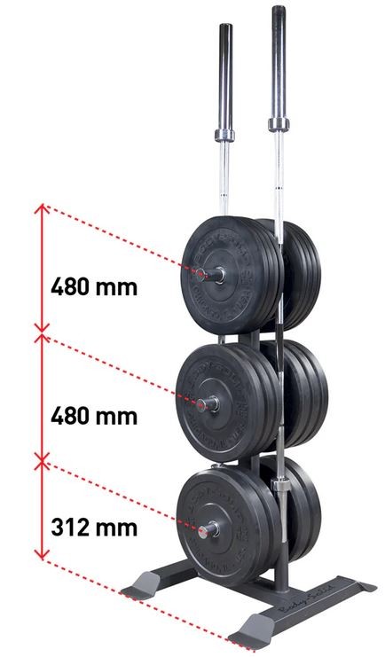 Body Solid Scheibenständer Premium mit Stangenhalterung 50mm GWT56