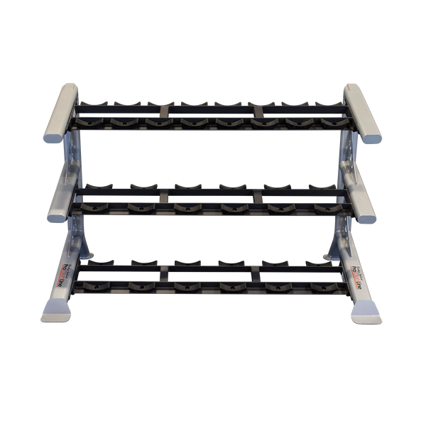 Body Solid Pro Club Line Kurzhantel-Ständer mit Gummischalen 3-lagig (SDKR1000SD)