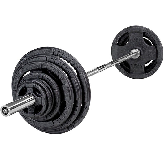 135kg Olympia Langhantelsatz, gummiert, schwarz