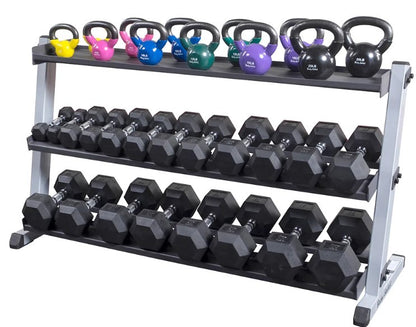 Body Solid Kettlebellablage zu Kurzhantel-Ständer horizontal, breit (GKRT6)