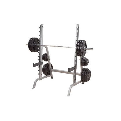 Set-Angebot - Body Solid Rack GPR370B mit Trainingsbank GFID31B, Bein-/Bizepsteil und 135kg Langhantel-Satz und SZ-Curl-Stange