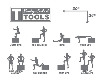 Body Solid 3-in-1 Plyometrische Holzbox (BSTWPBOX)