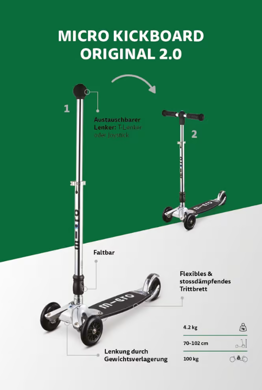 Micro Mobility Systems Kickboard Original 2.0 Alu (KB0024)