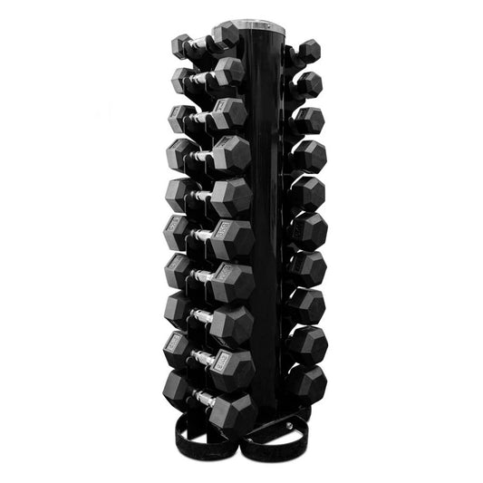Body Solid  Hexagon-Kurzhantelsatz 1-10kg inkl. Rundständer vertikal (HEXDU-SETREK)