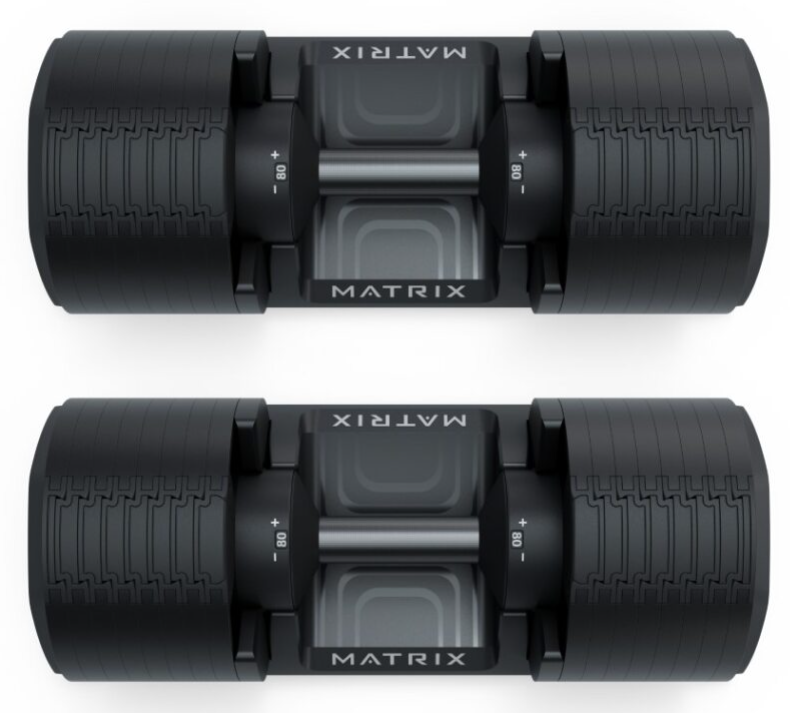 Set-Angebot - Matrix Fitness verstellbare Kurzhanteln 2-32kg mit Ablageständer
