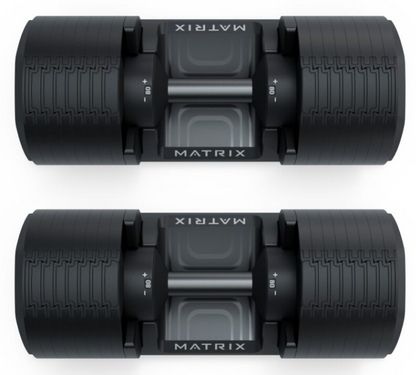 Set-Angebot - Matrix Fitness verstellbare Kurzhanteln 2-32kg mit Ablageständer
