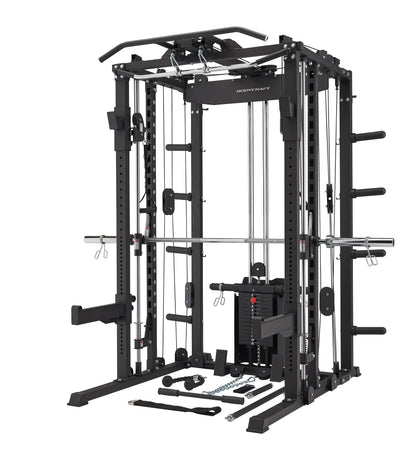 Bodycraft Super Gym 1 - Full Set mit Multi Presse, Jammer Arms, Monolift Arms, Dip -, Landmine- und Battle Rope-Attachment
