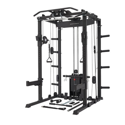 Bodycraft Super Gym 1 - Full Set mit Multi Presse, Jammer Arms, Monolift Arms, Dip -, Landmine- und Battle Rope-Attachment
