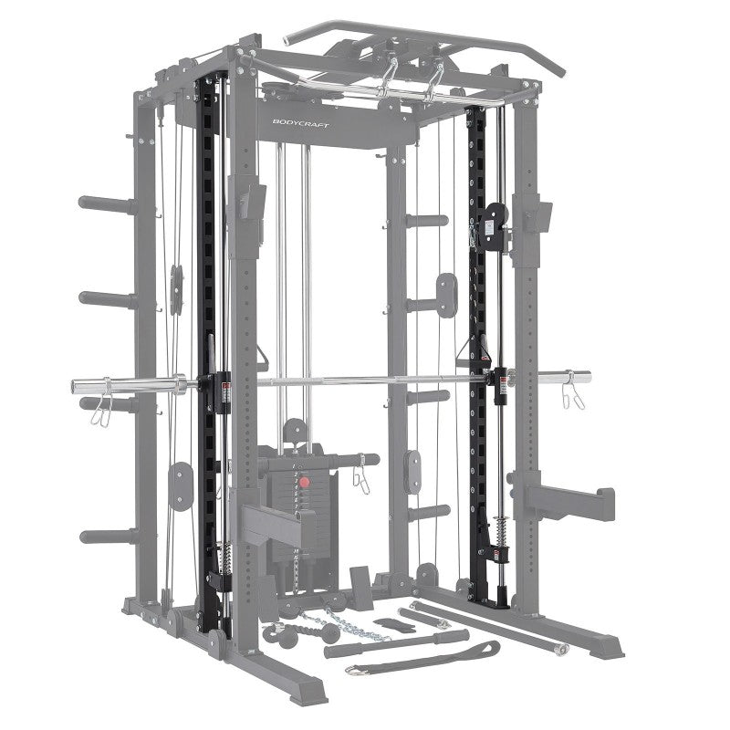 Bodycraft Super Gym 1 - Full Set mit Multi Presse, Jammer Arms, Monolift Arms, Dip -, Landmine- und Battle Rope-Attachment