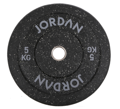 150kg-Set Jordan High Grade Gummi Bumper Plates 51mm, schwarz-gefleckt (JLFRCTP-P1)