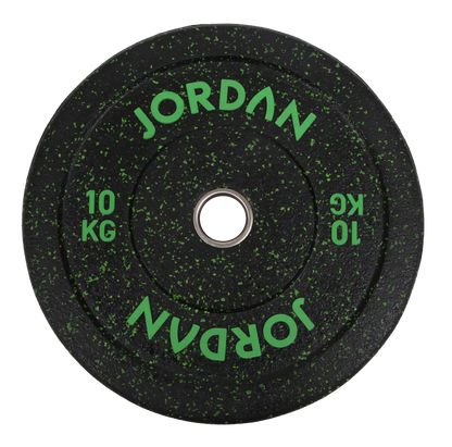 150kg-Set Jordan High Grade Gummi Bumper Plates 51mm, schwarz-gefleckt (JLFRCTP-P1)