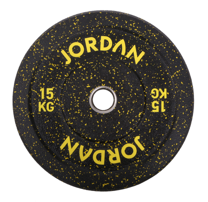 150kg-Set Jordan High Grade Gummi Bumper Plates 51mm, schwarz-gefleckt (JLFRCTP-P1)