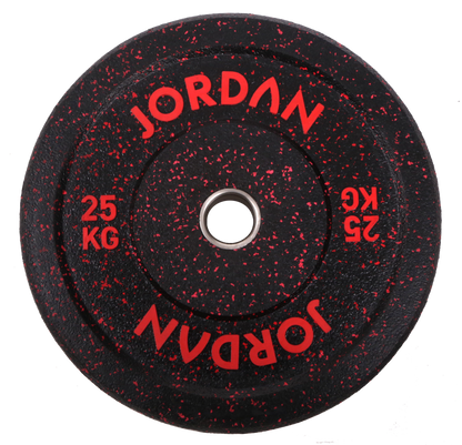 150kg-Set Jordan High Grade Gummi Bumper Plates 51mm, schwarz-gefleckt (JLFRCTP-P1)