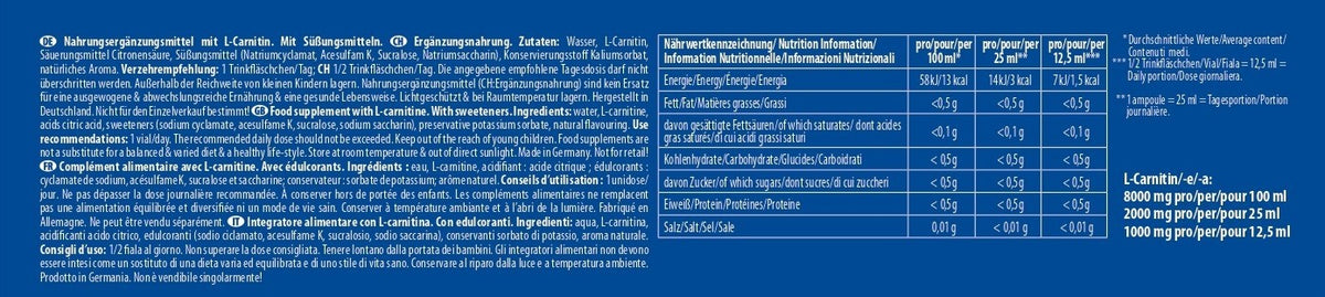Inkospor Active L-Carnitine 2000 Trinkgläser 20 x 25ml
