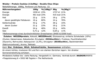 Weider Vegan Cookies 12 x 90g
