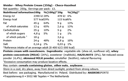 Weider Whey Protein Creme Choco-Haselnuss