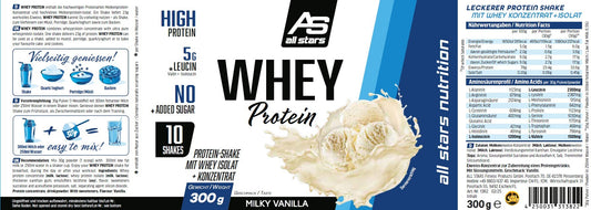 All Stars 100% Whey Protein 300g Dose