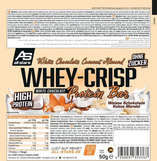 All Stars Whey-Crisp Protein Riegel 25 x 50g