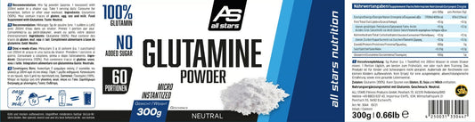 All Stars Glutamin Pulver 300g Dose