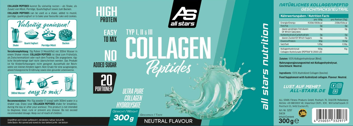 All Stars Collagen Peptides 300g Dose
